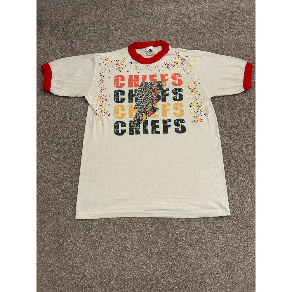 Augusta Sportswear Chiefs T-Shirt Adult M White Excellent Ringer Graphic Tee